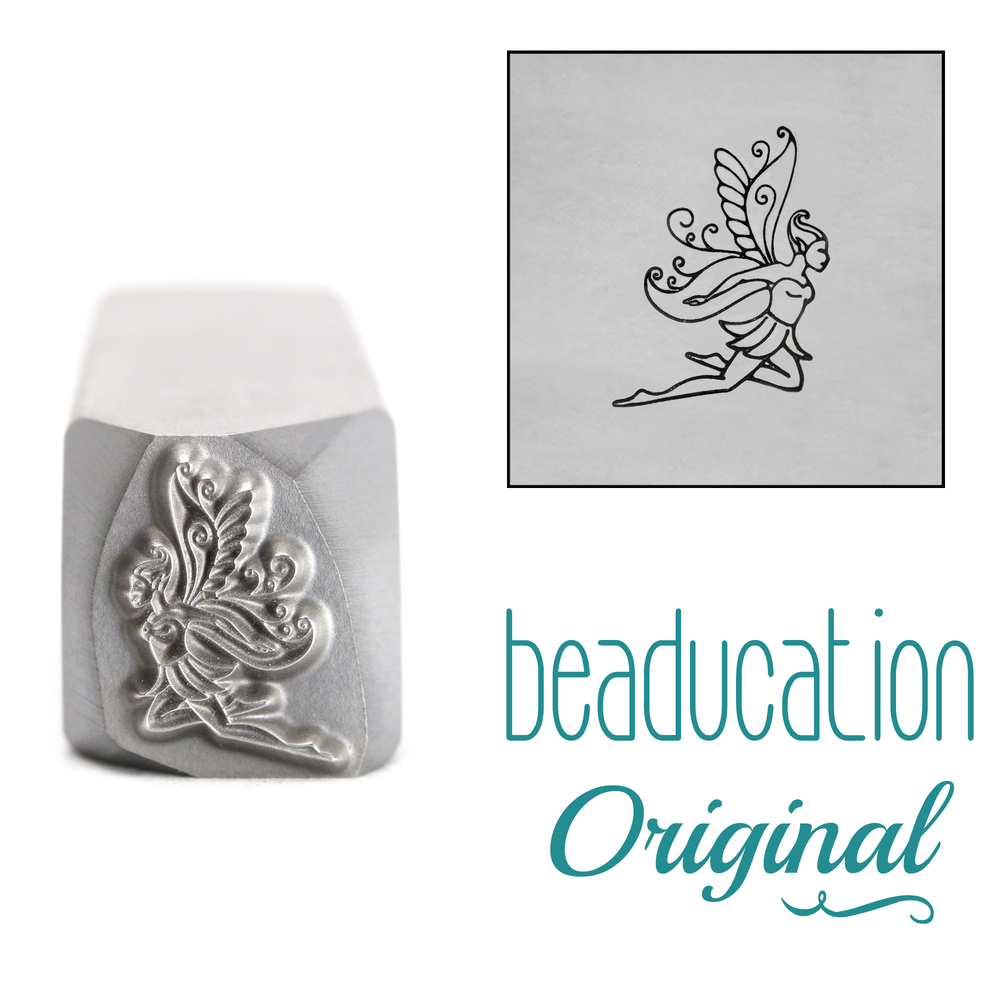 Metal Stamping Tools Fairy Flying Right Metal Design Stamp, 11mm - Beaducation Original